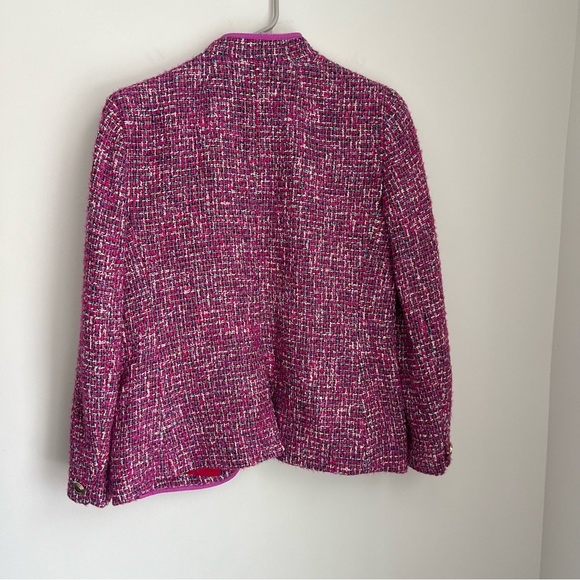 J Crew Women's Fitted Blazer Jacket in Autumn Tweed Pink Multi Size 8 - Picture 9 of 11